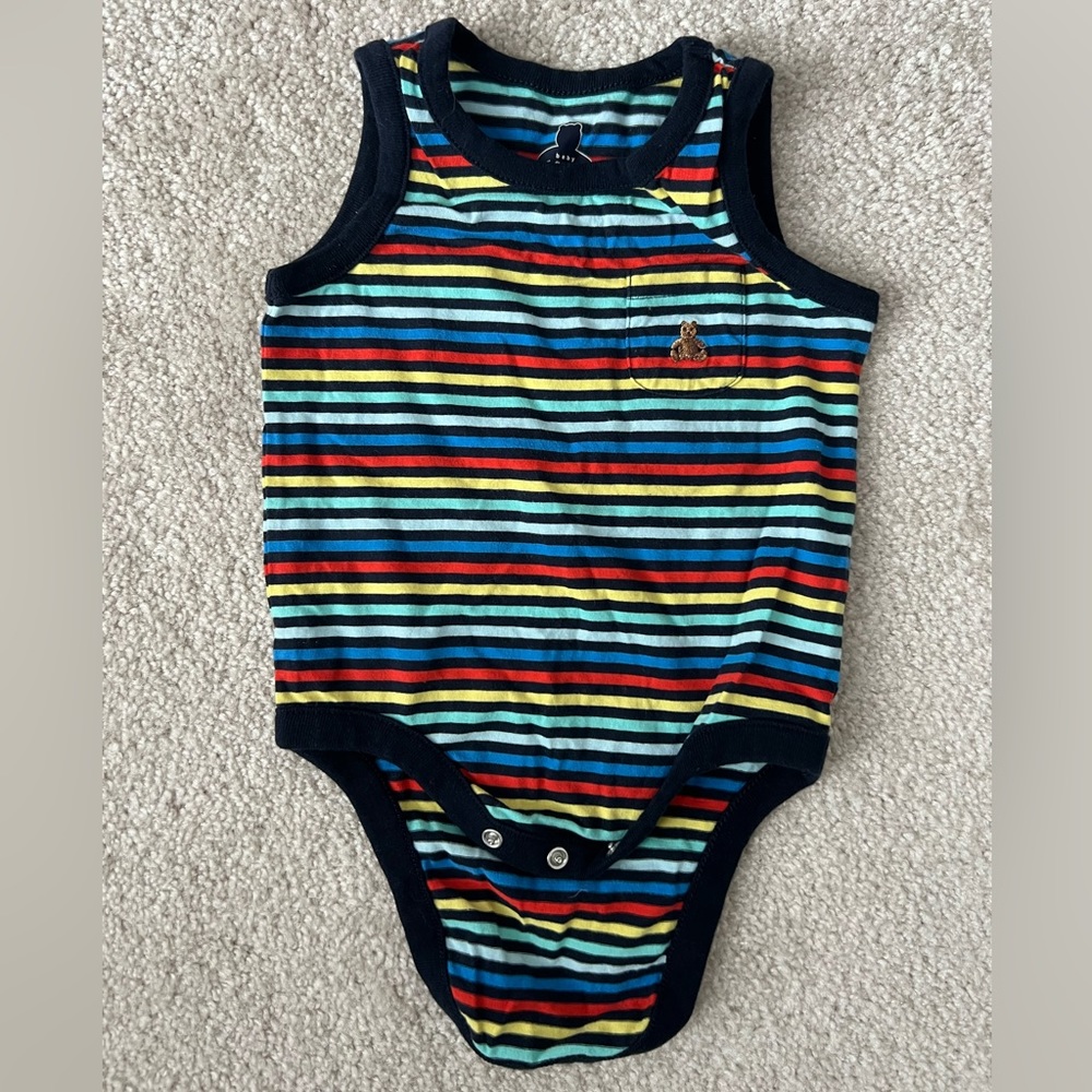 BABY GAP 3-6M Tank Onesie with Stripes - Picture 1 of 3